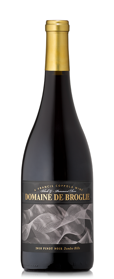 A bottle of Domaine De Broglie Pinot Noir.